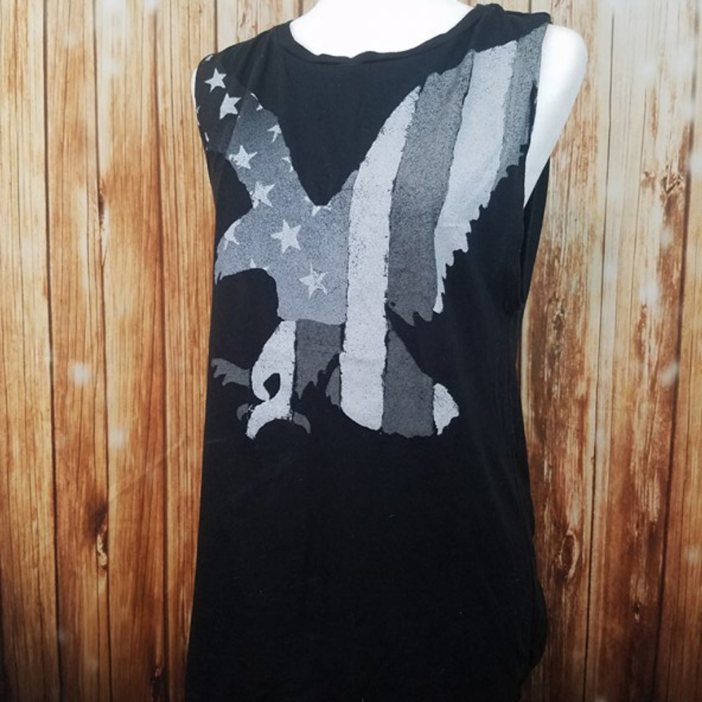 Large American Eagle Black Muscle Top